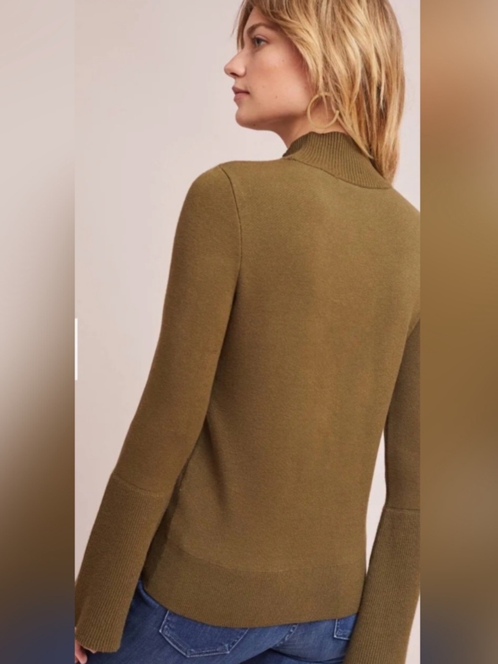 Anthropologie Knitted & Knotted Lileas Intarsia Turtleneck Sweater | Size S - Picture 9 of 9